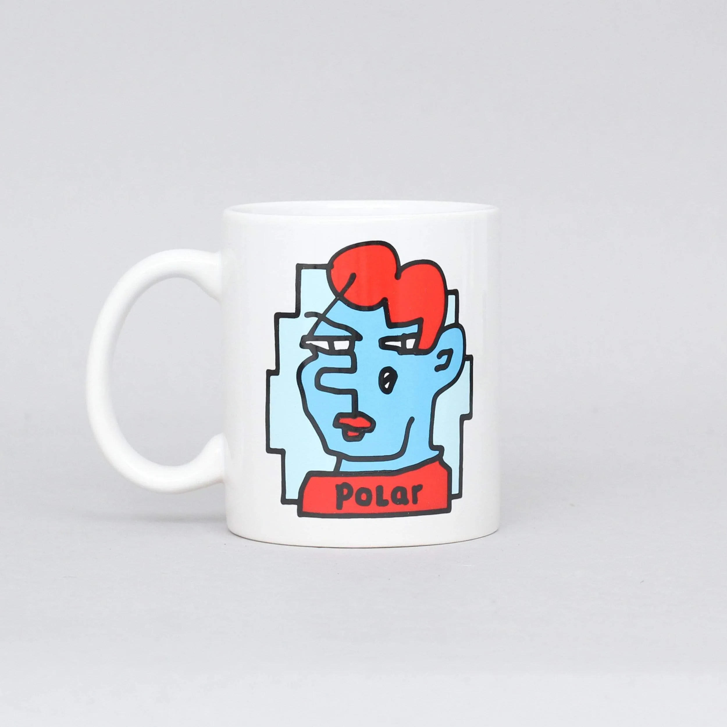 Polar Doodle Face Mug White