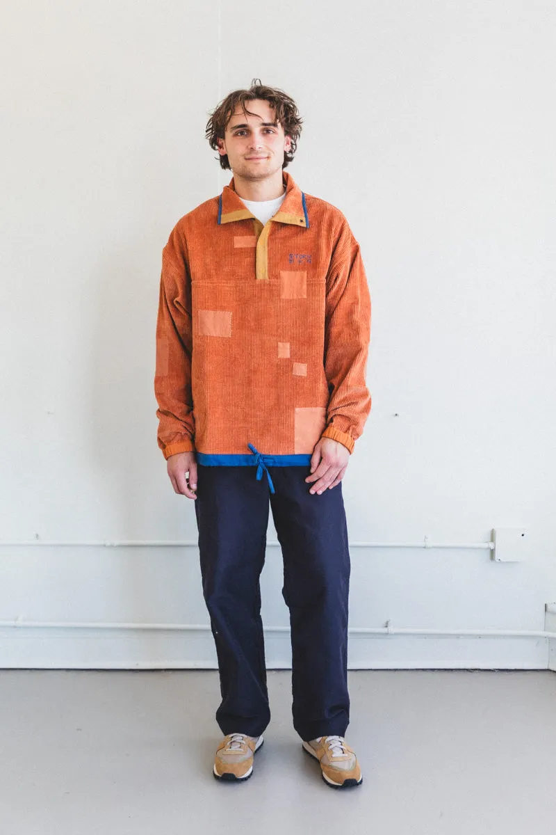 POLITE PULLOVER IN TERRACOTTA SCARECROW CORDUROY