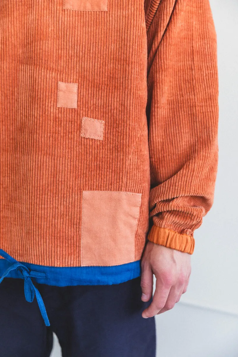 POLITE PULLOVER IN TERRACOTTA SCARECROW CORDUROY