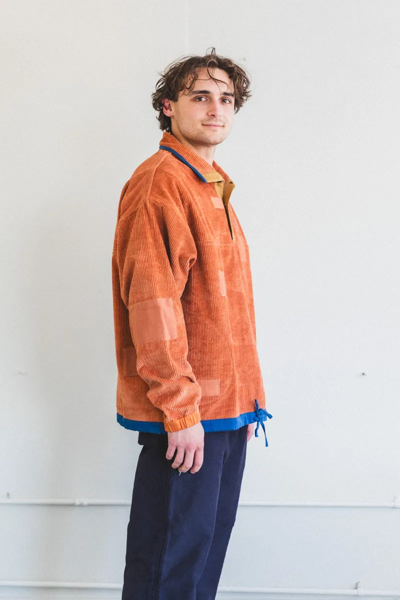 POLITE PULLOVER IN TERRACOTTA SCARECROW CORDUROY