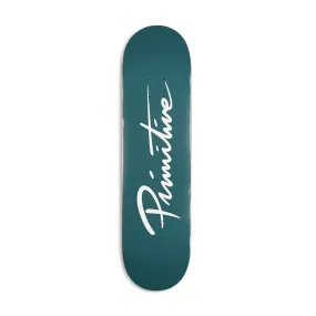 Primitive Nuevo Script Core 8″ Skateboard Deck – Teal