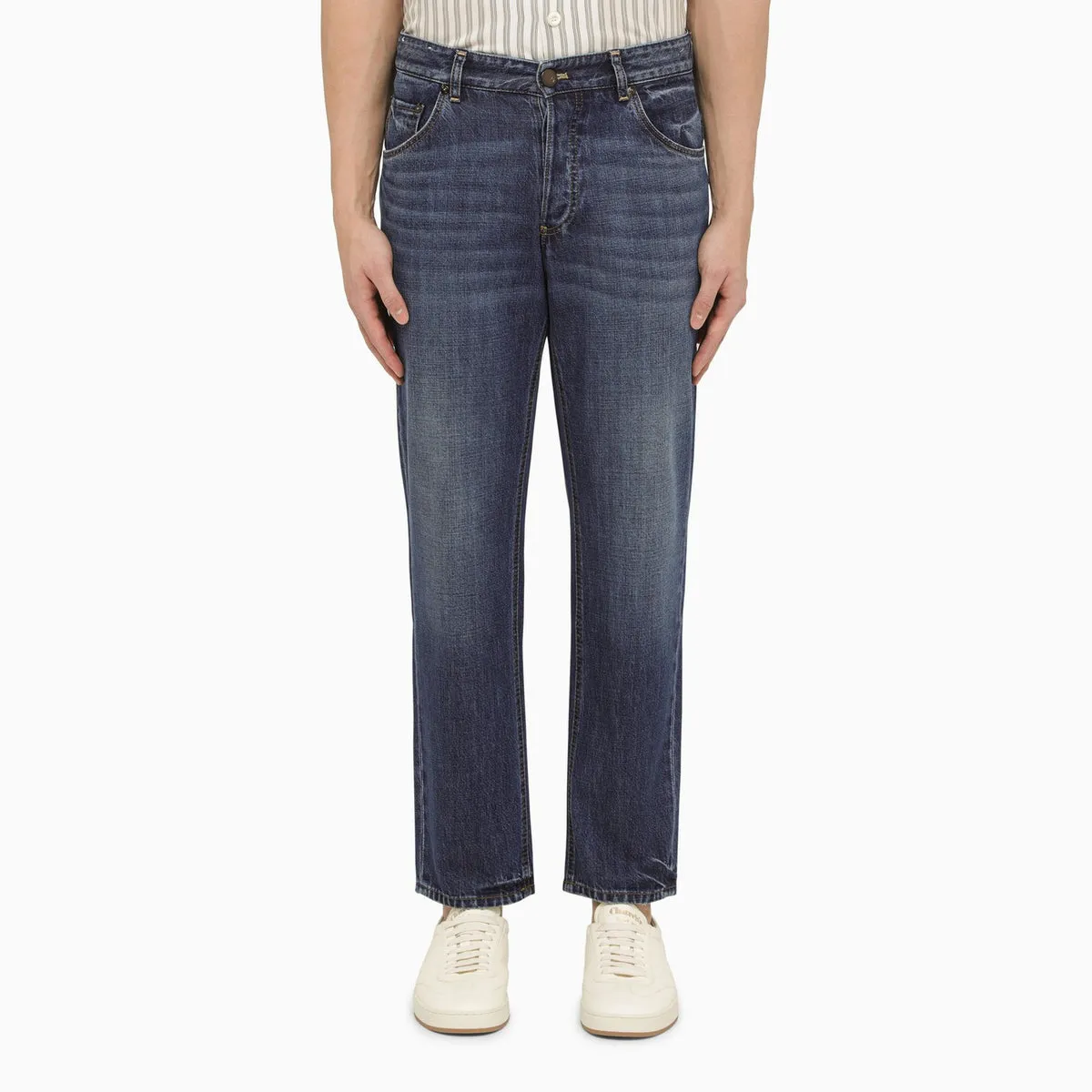 Pt Torino Denim    Pt Torino Denim Blue Washed Effect Regular Denim Jeans