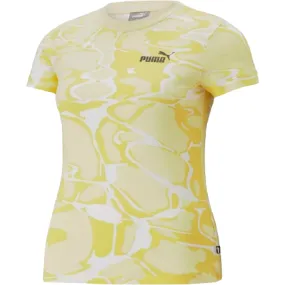 Puma Women's Summer Splash Tee - Yellow / White