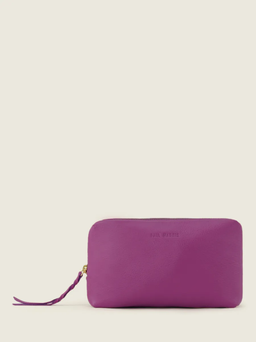 Purple Leather Makeup Bag for Women - Adèle Sorbet Blackcurrant | PAUL MARIUS