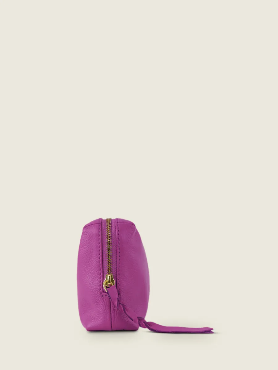 Purple Leather Makeup Bag for Women - Adèle Sorbet Blackcurrant | PAUL MARIUS