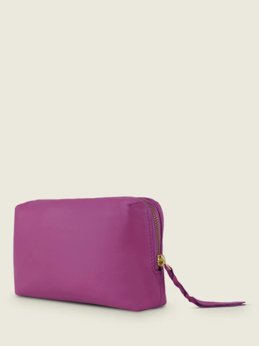 Purple Leather Makeup Bag for Women - Adèle Sorbet Blackcurrant | PAUL MARIUS