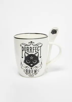 Purrfect Brew Mug And Spoon Set-