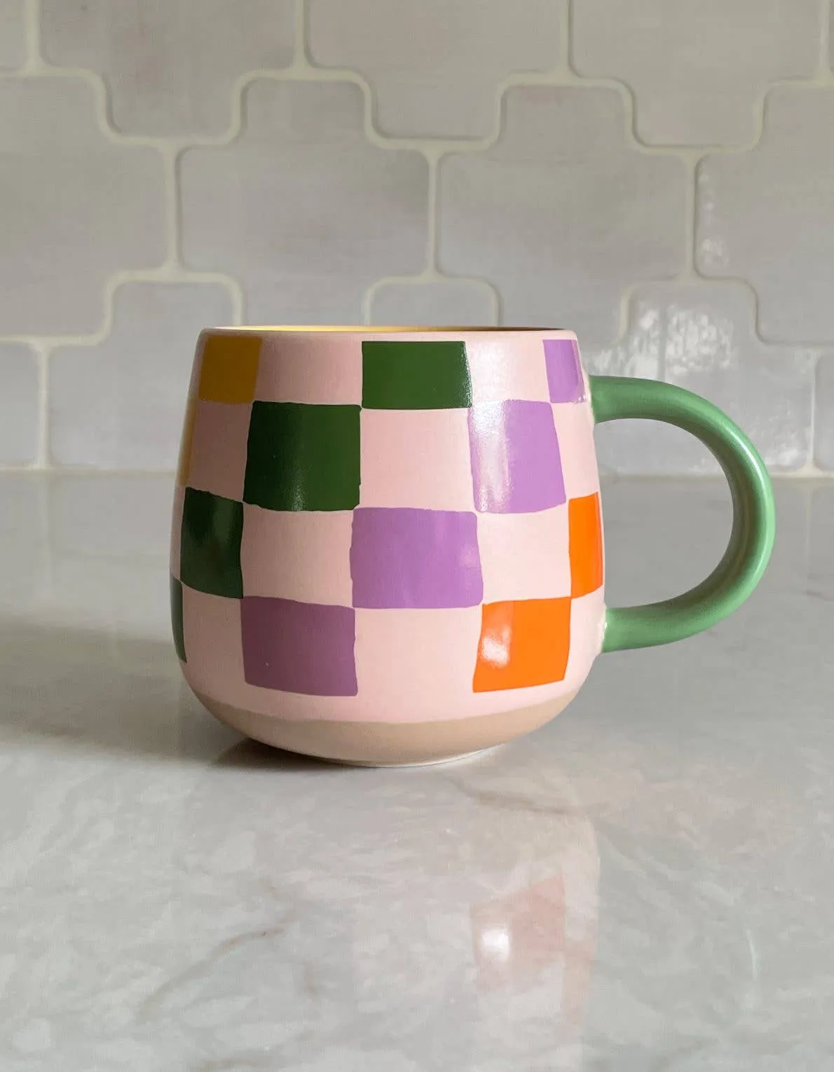 Rainbow Checks Ceramic Mug