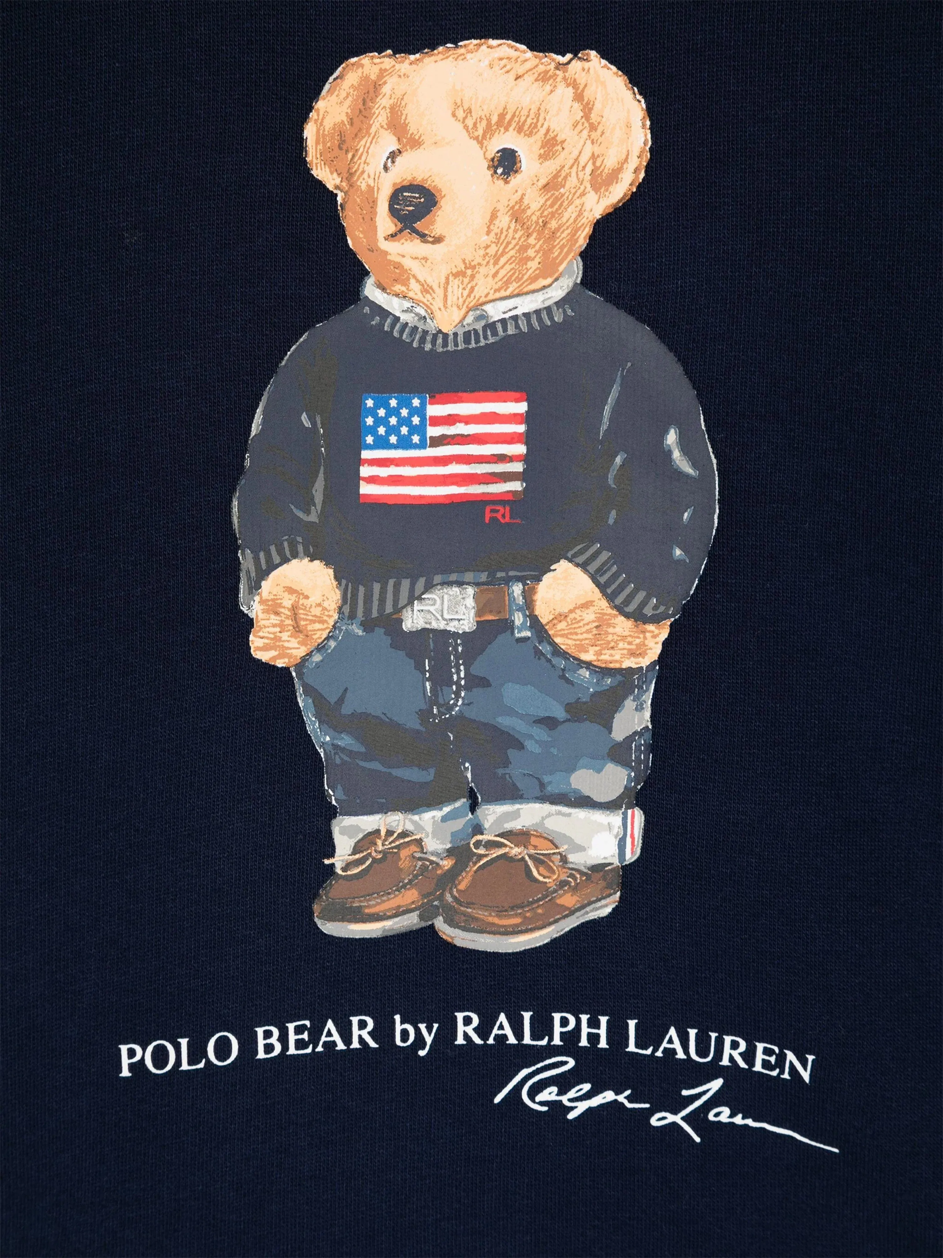 Ralph Lauren Boys Bear Hoodie in Navy