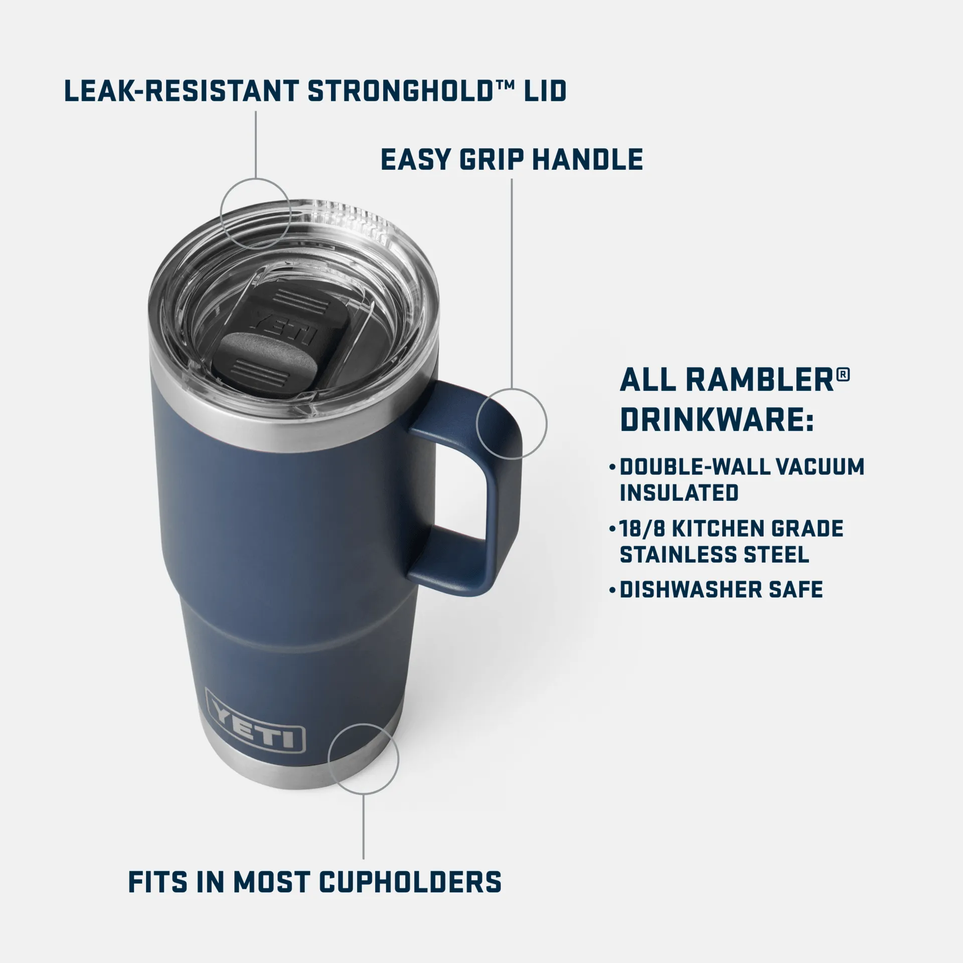 Rambler 20 oz Travel Mug - Navy