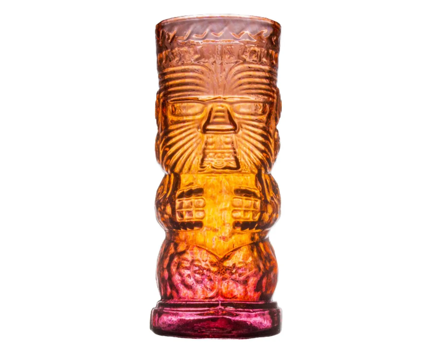 Red Warrior Glass Tiki Mug