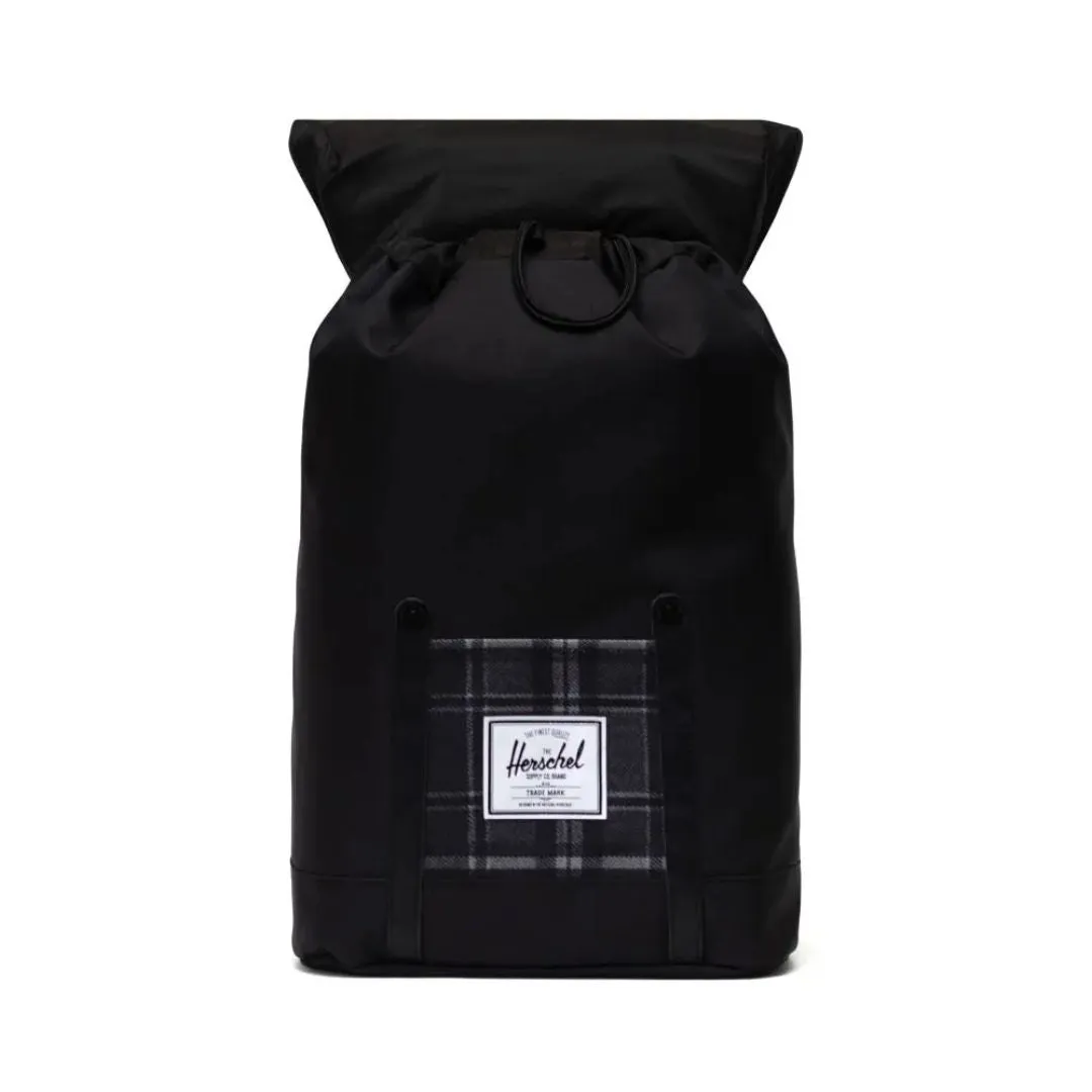 Retreat Backpack (Black + Greyscale Plaid)