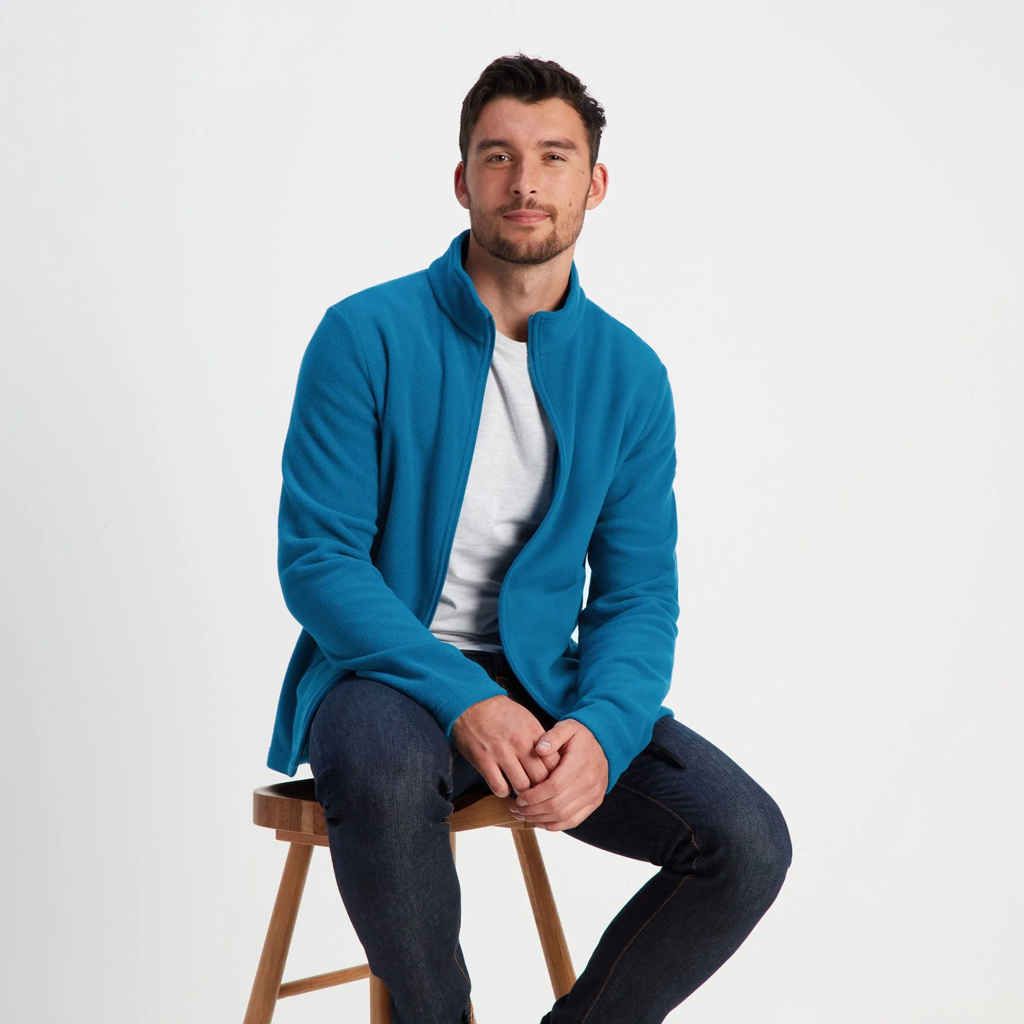 Revive Mens Fleece Jacket - Peacock Blue