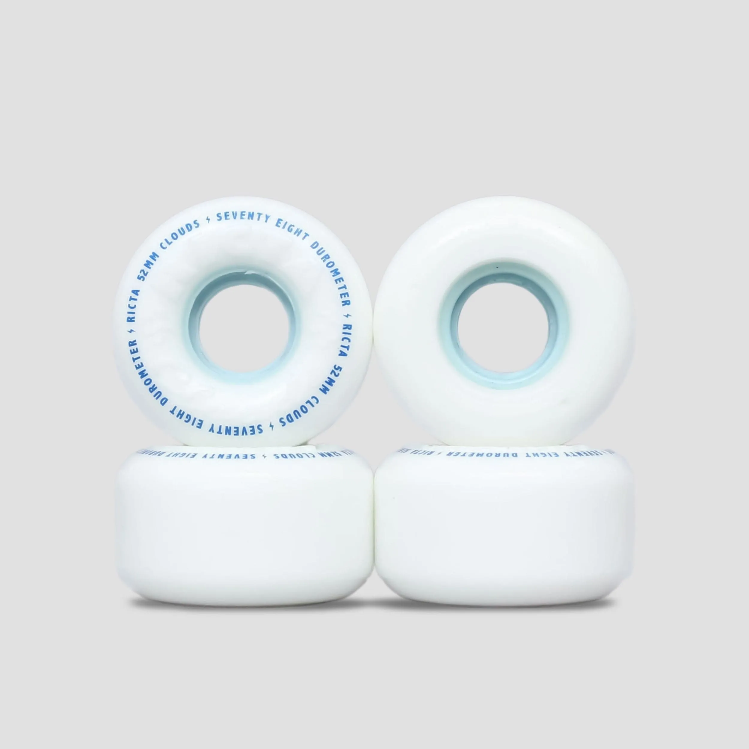 Ricta 52mm 78A Clouds Skateboard Wheels White / Blue