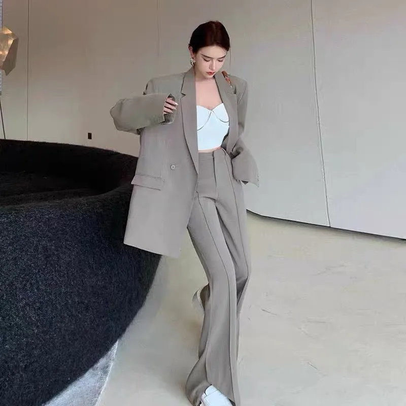 Royal sister-style goddess style early autumn fashion suit suit, western style Internet celebrity hot street high-waisted wide-l