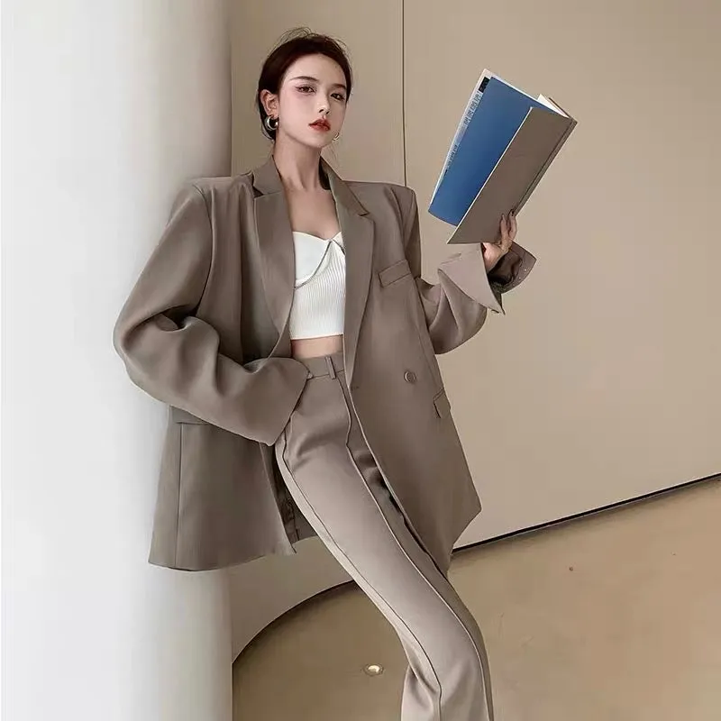 Royal sister-style goddess style early autumn fashion suit suit, western style Internet celebrity hot street high-waisted wide-l