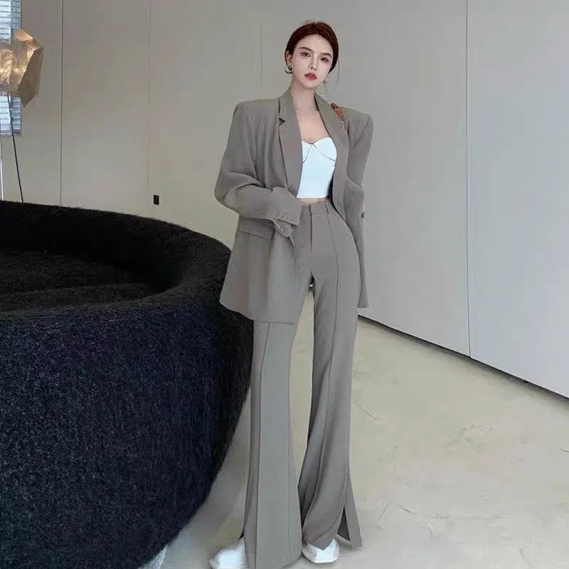 Royal sister-style goddess style early autumn fashion suit suit, western style Internet celebrity hot street high-waisted wide-l