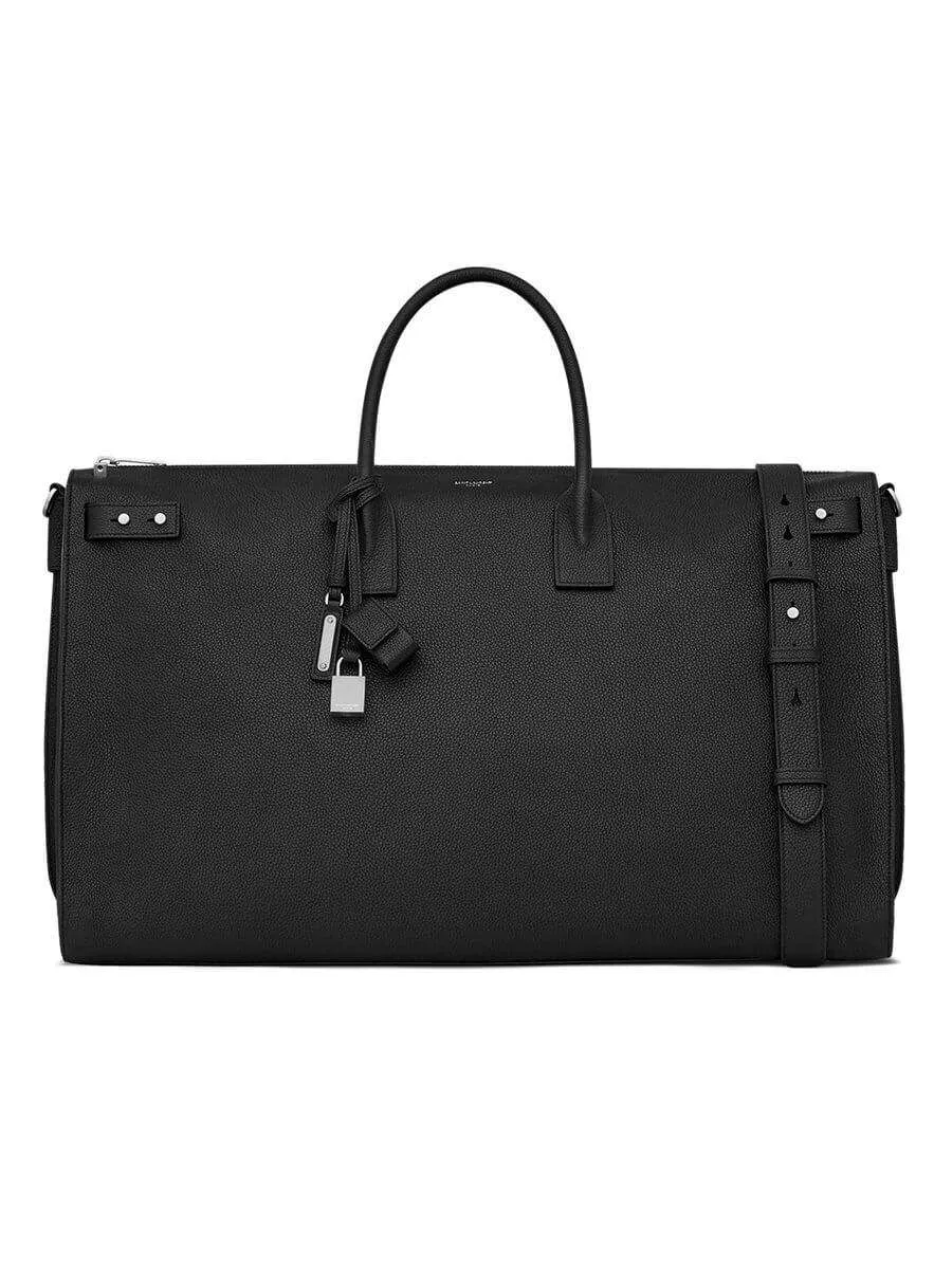 Sac De Jour 48H Black Grained Leather Duffle Bag