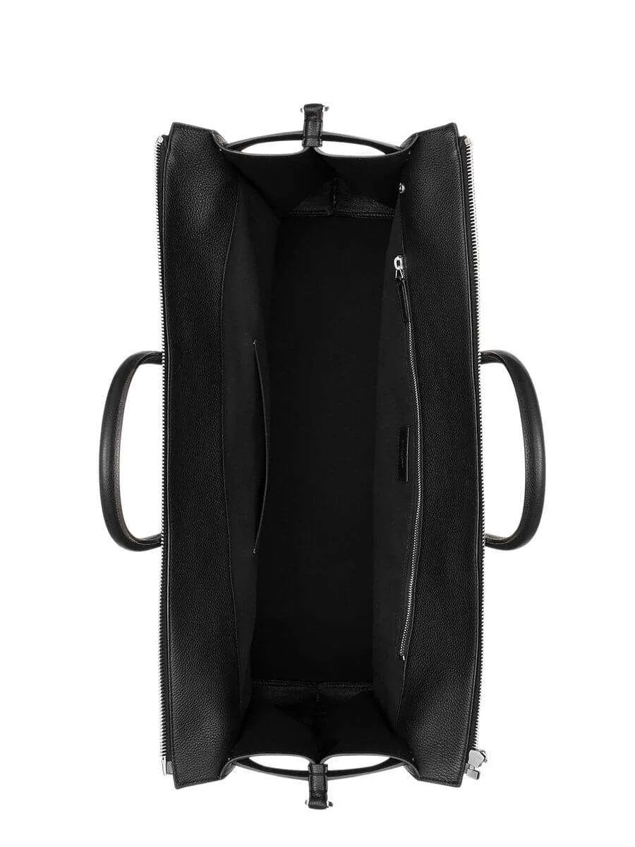 Sac De Jour 48H Black Grained Leather Duffle Bag