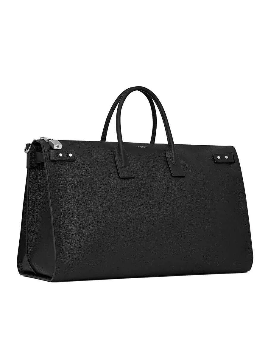 Sac De Jour 48H Black Grained Leather Duffle Bag