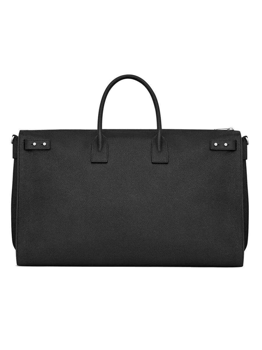 Sac De Jour 48H Black Grained Leather Duffle Bag