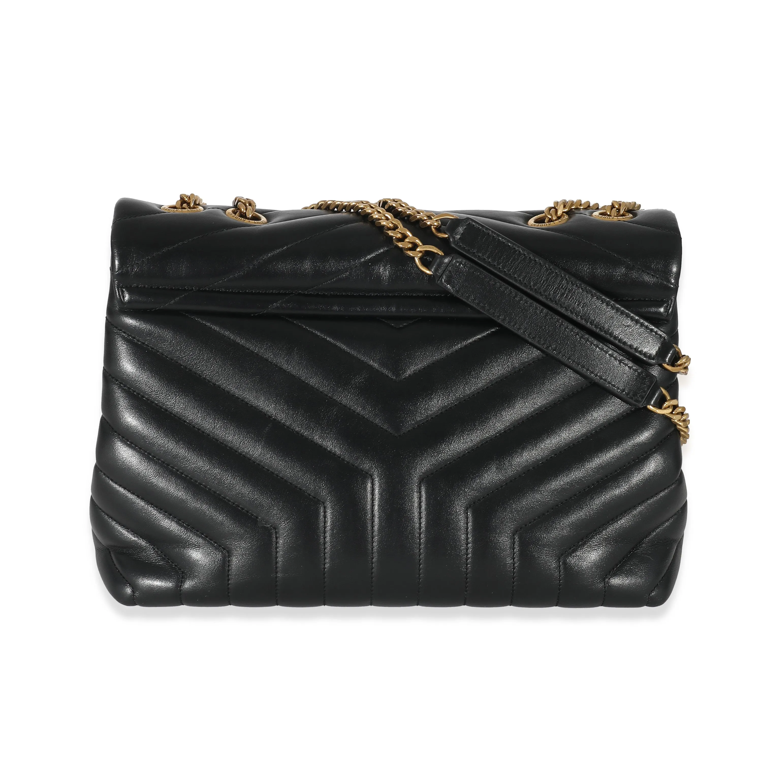 Saint Laurent Black Leather Medium Loulou Bag