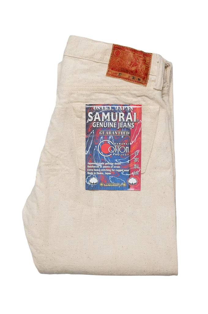 Samurai ZERO FABRIC Cotton Project S710SC-KI Jeans - Ecru Slim Straight