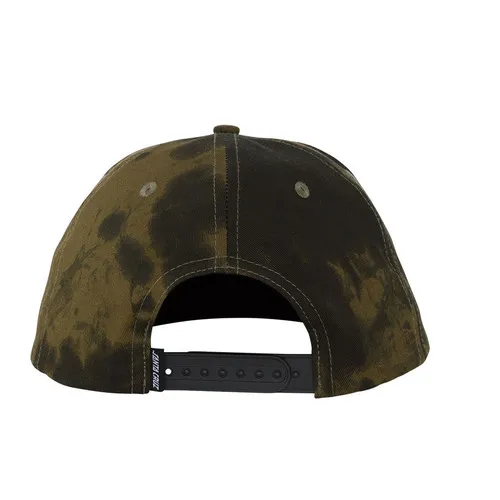 Santa Cruz Skateboards Hat Flamed Not a Dot Snapback Olive Wash