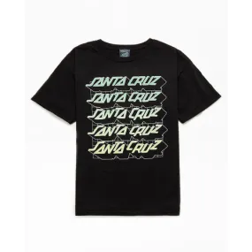 Santa Cruz Skateboards Shirt Grid Stacked Strip Premium Pigment Black