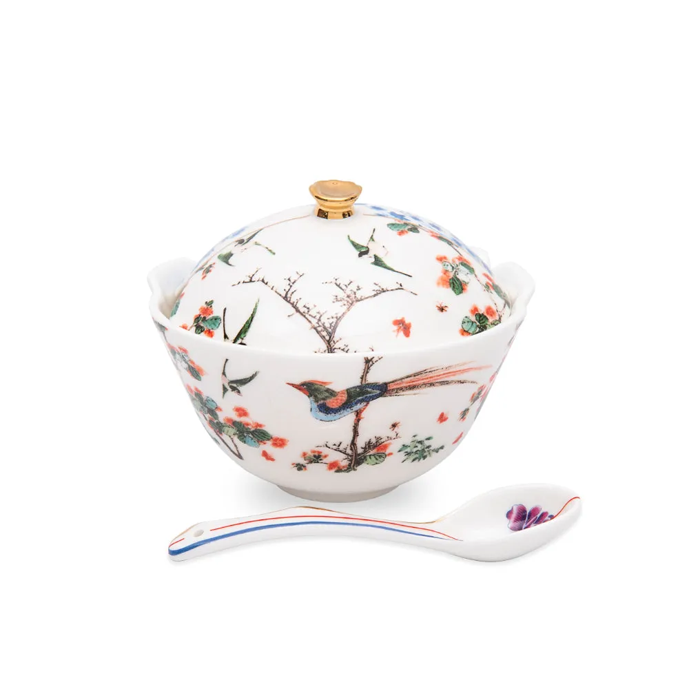 Seletti Hybrid Maurilia Sugar Bowl With Spoon Porcelain 12 Cm H 9