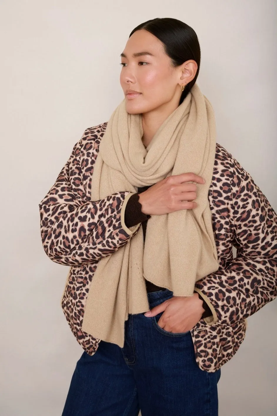 Shannon Reversible Borg Jacket - Leopard/Taupe