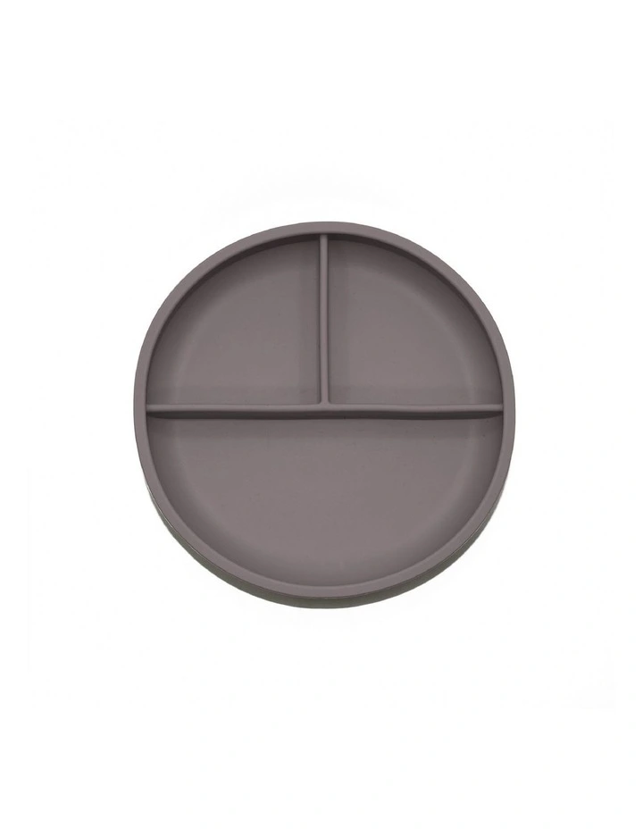 Silicone Divided Plate in Grey