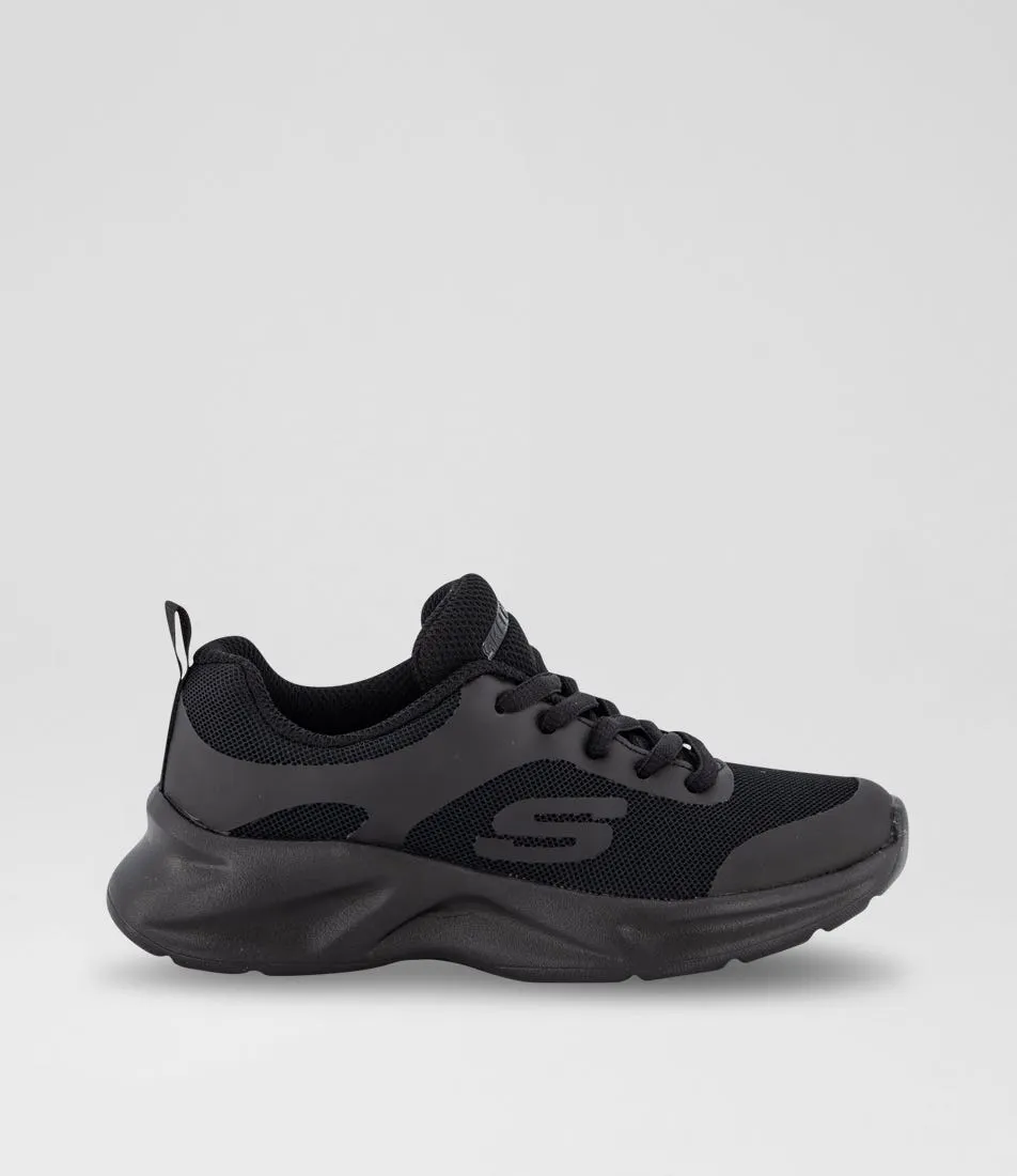 SKECHERS Dynamatic Black Fabric Sneakers