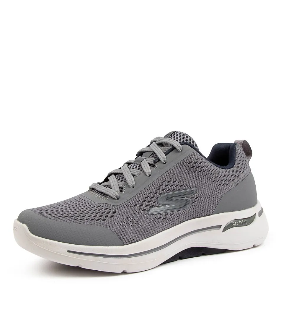 SKECHERS Go Walk Arch Fit Grey Navy Sneakers