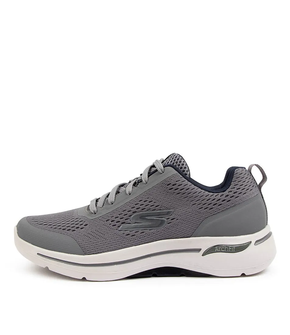 SKECHERS Go Walk Arch Fit Grey Navy Sneakers