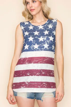 Sleeveless Flag Top by Vocal