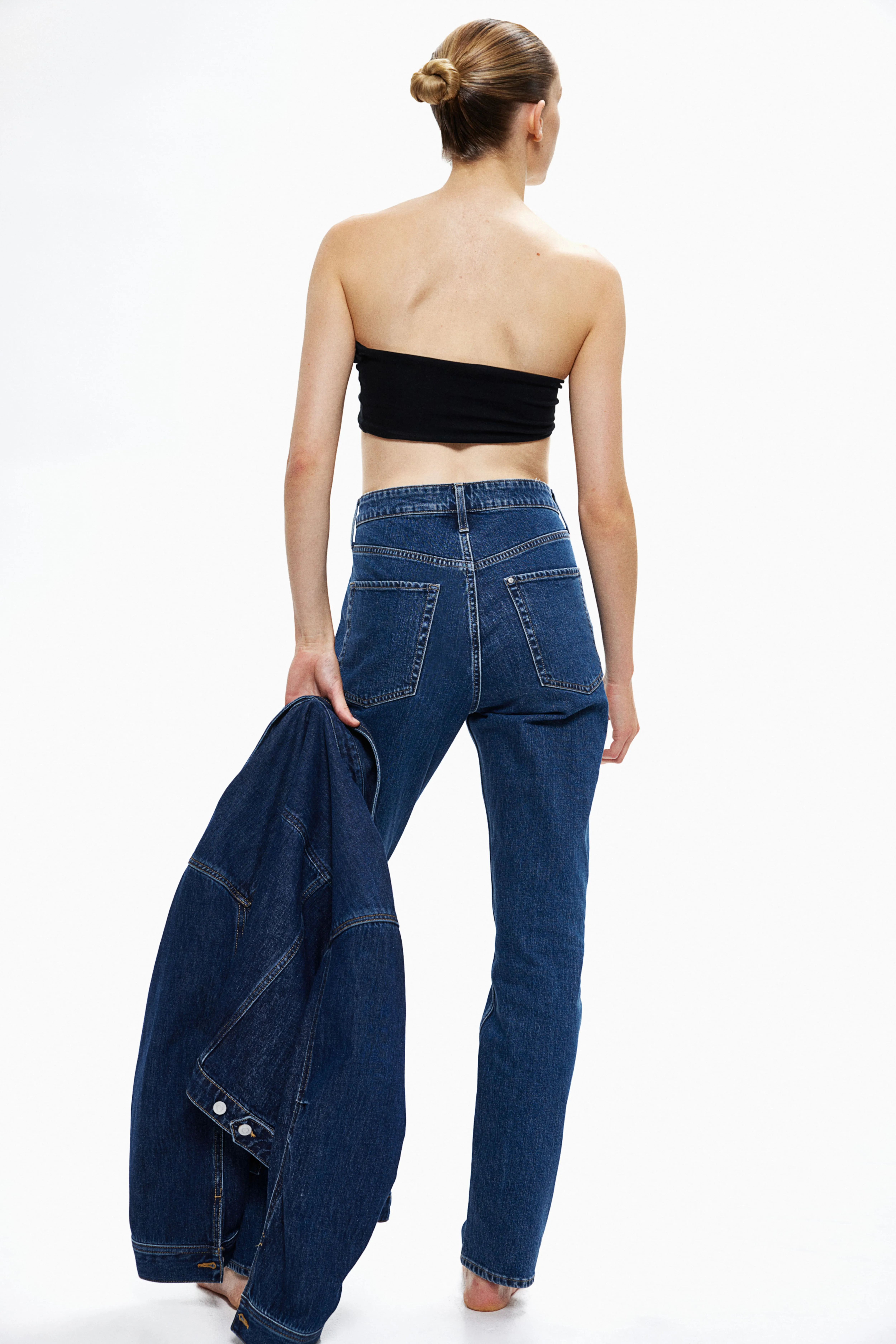 Slim Straight High Jeans - High waist - Long - Denim blue - Ladies | H&M GB