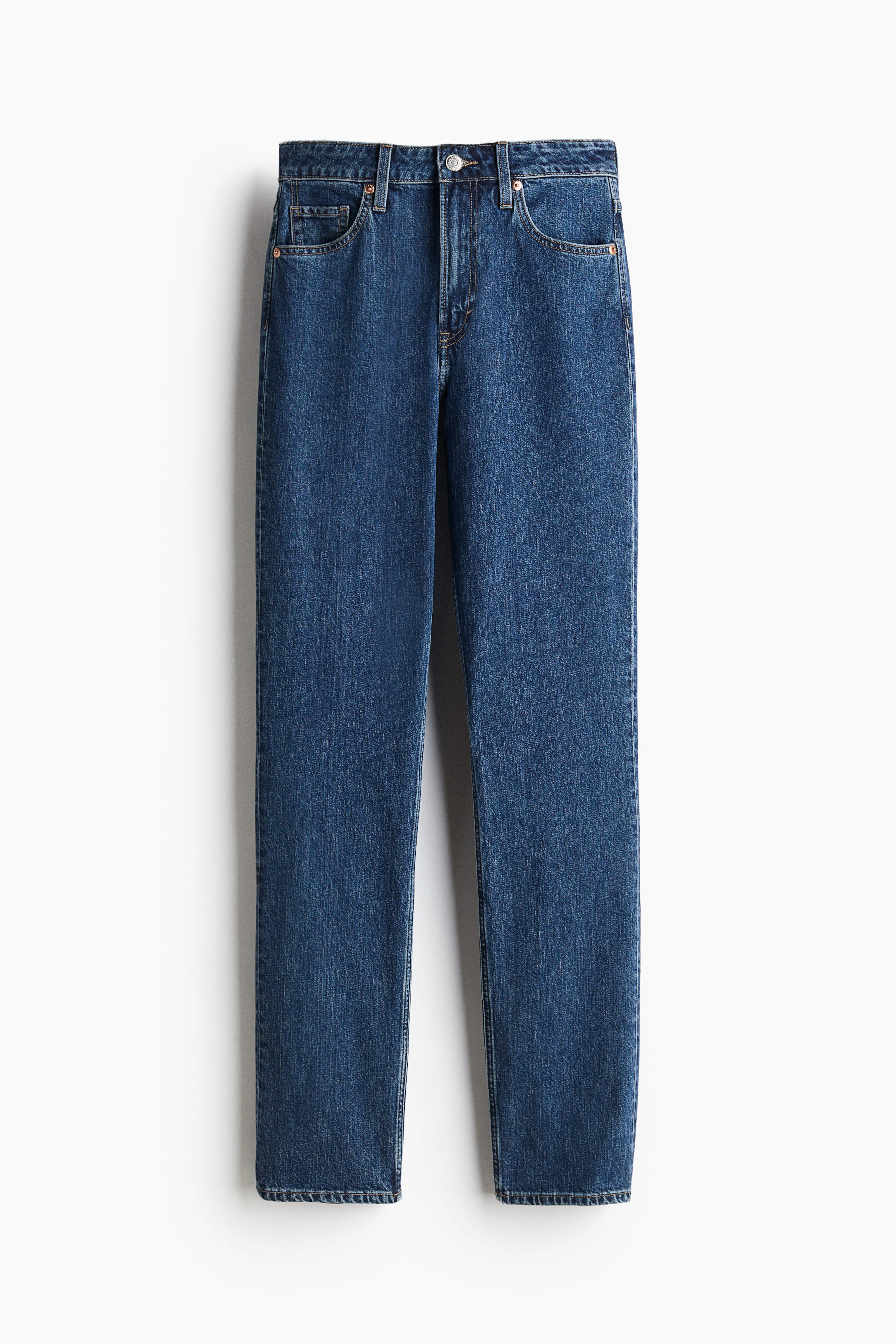 Slim Straight High Jeans - High waist - Long - Denim blue - Ladies | H&M GB