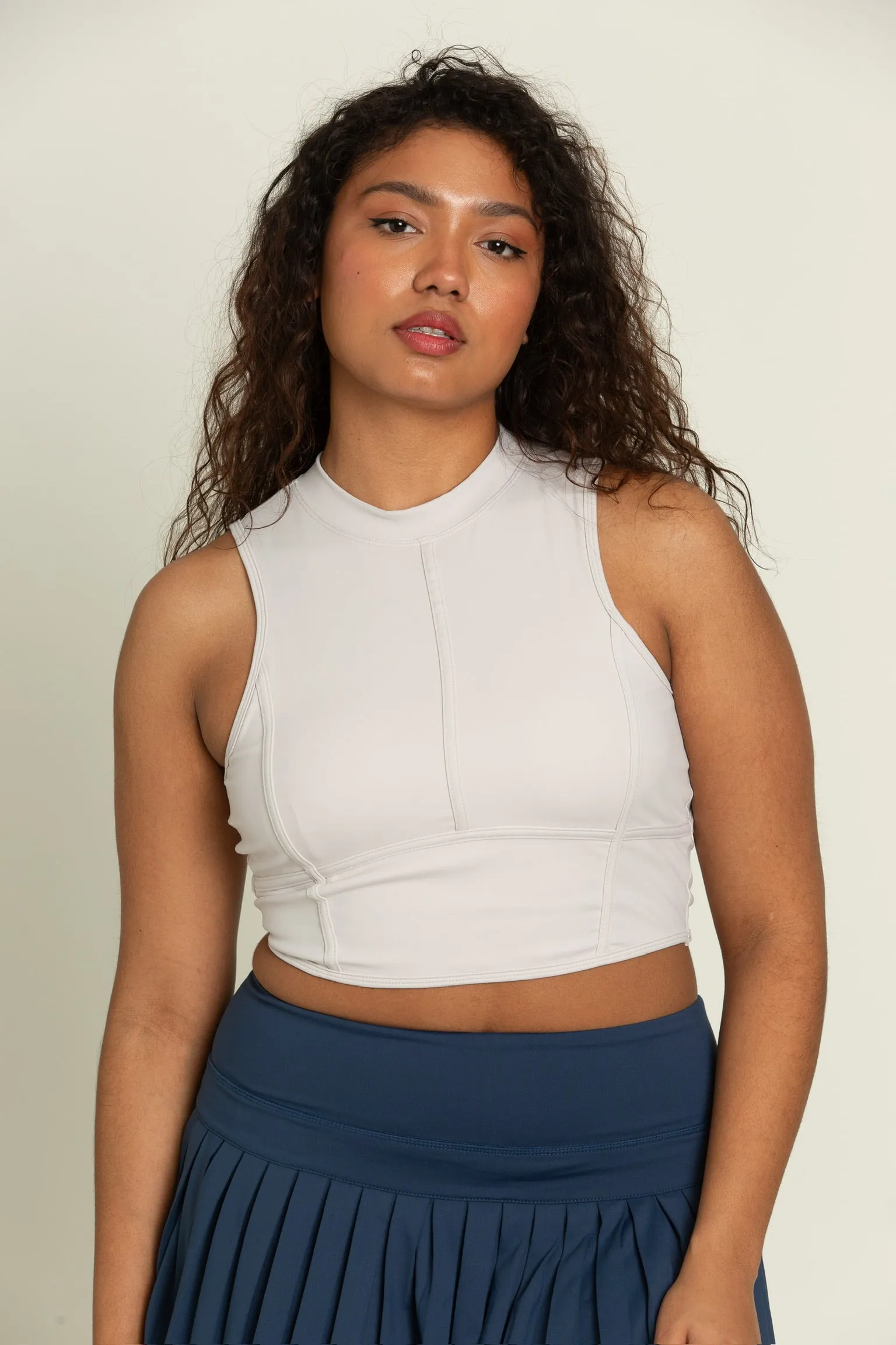 Smoke Sleeveless Crop Top