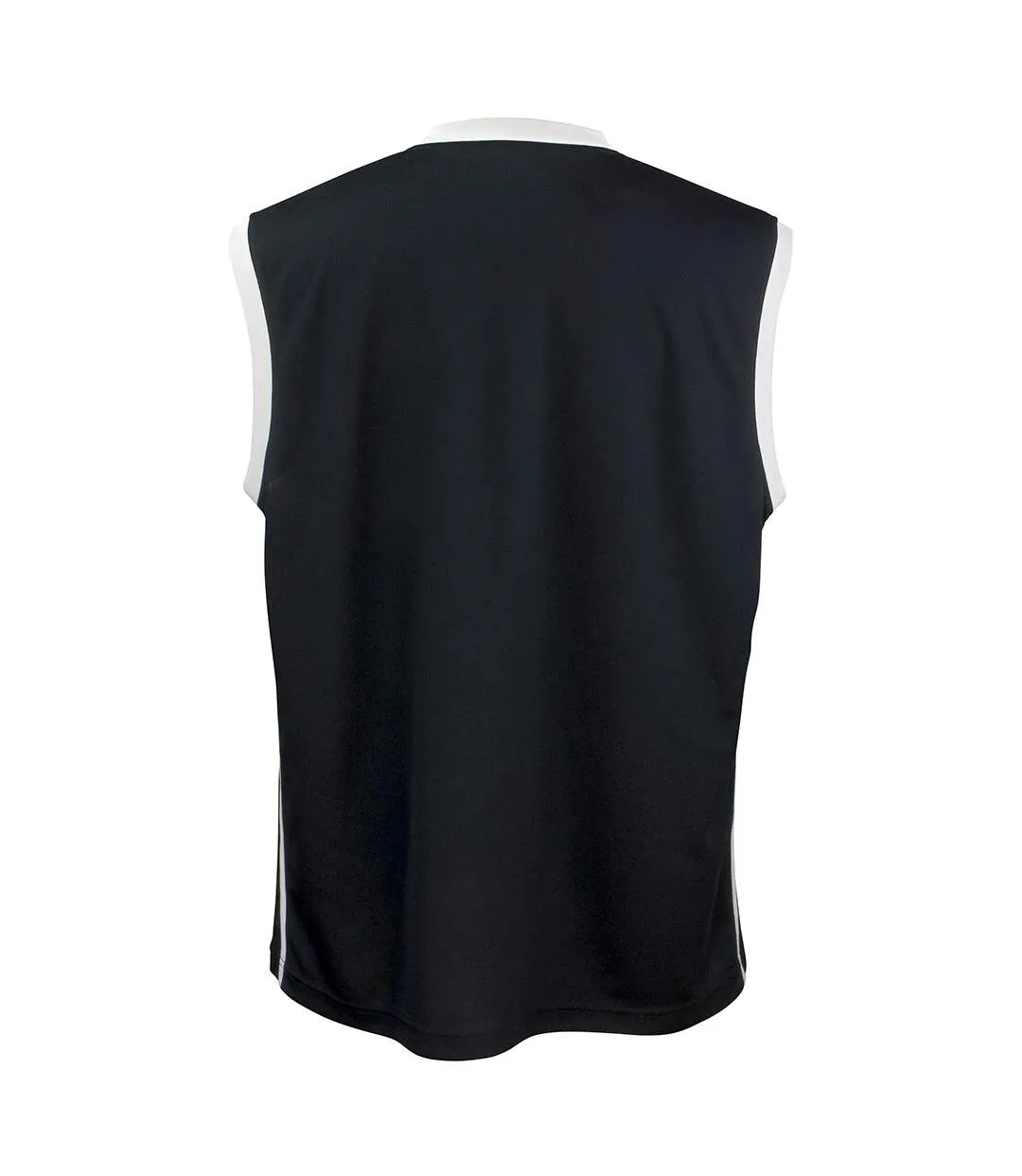 Spiro Mens Basketball Quick Dry Sleeveless Top (Black / White) - UTRW4778