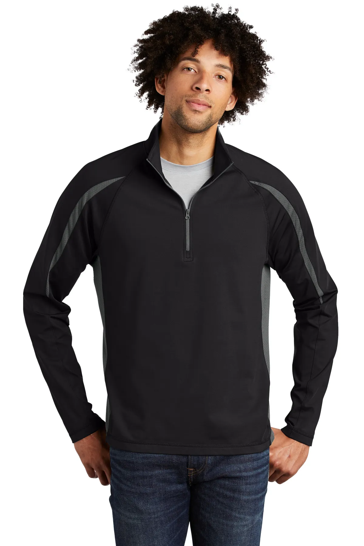 Sport-Tek ST851 Sport-Wick ® Stretch 1/2-Zip Colorblock Pullover