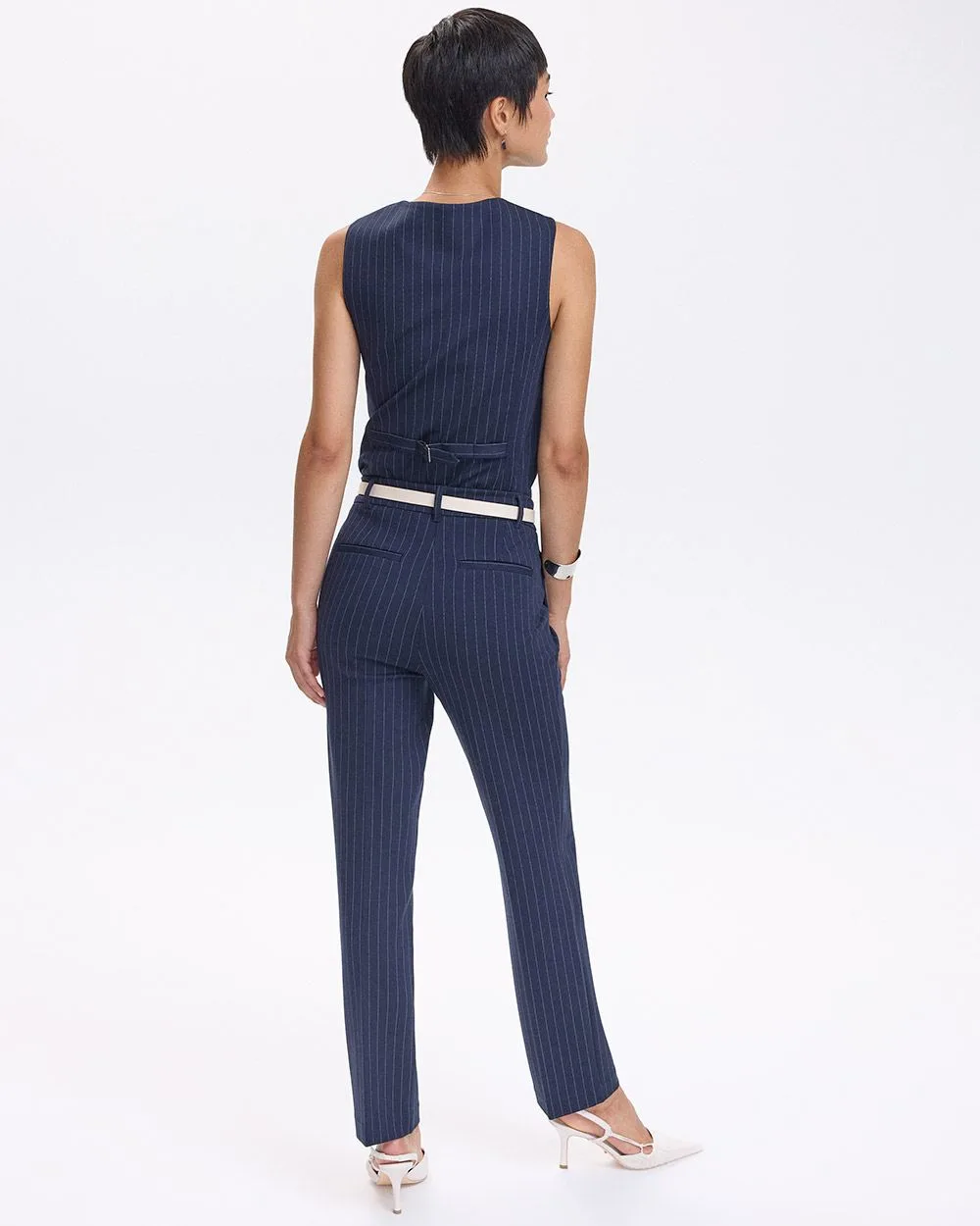 Straight-Leg High-Rise Pinstripe Pants - The Modern Stretch (R) - Tall