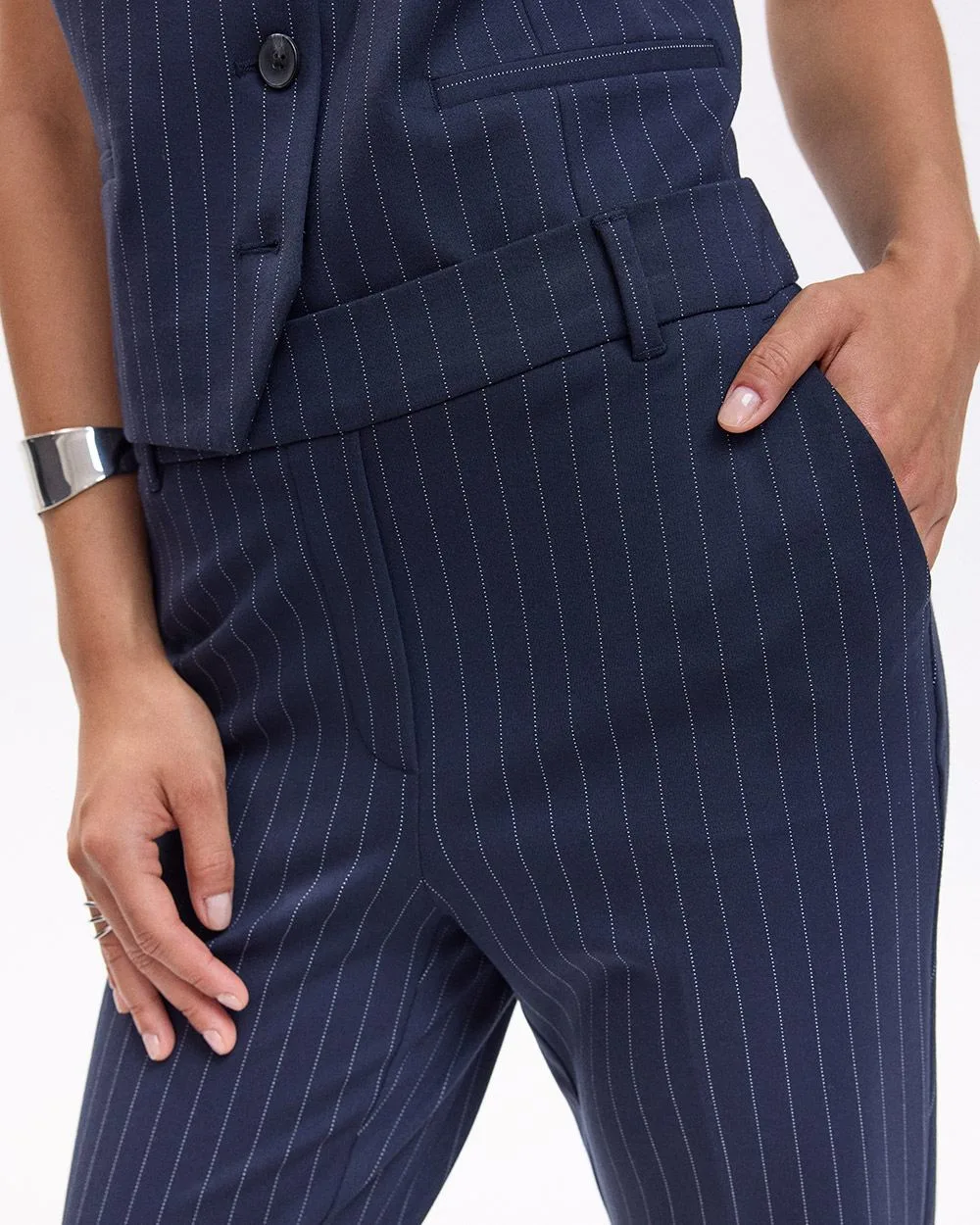 Straight-Leg High-Rise Pinstripe Pants - The Modern Stretch (R) - Tall