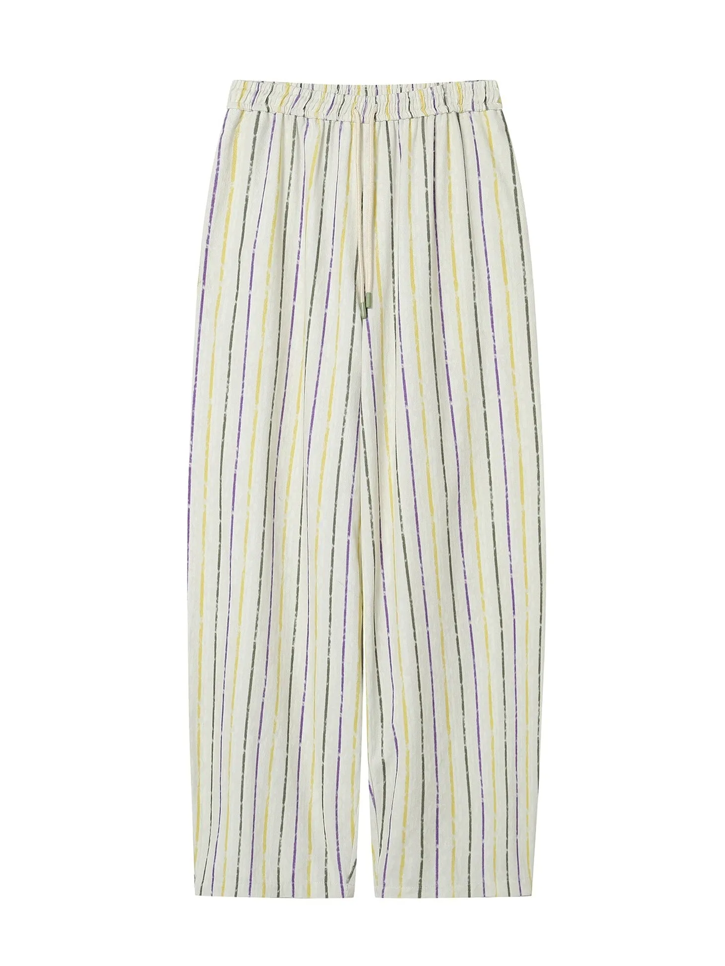 Striped Fat-leg Pants