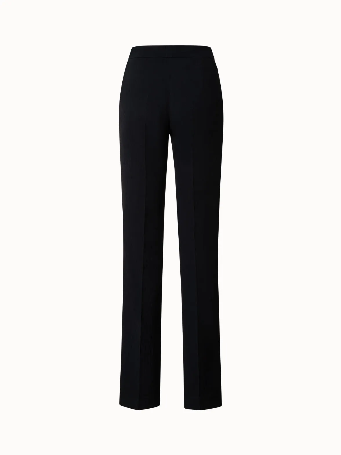 Structured Cotton Silk Double-Face Straight Leg Pants