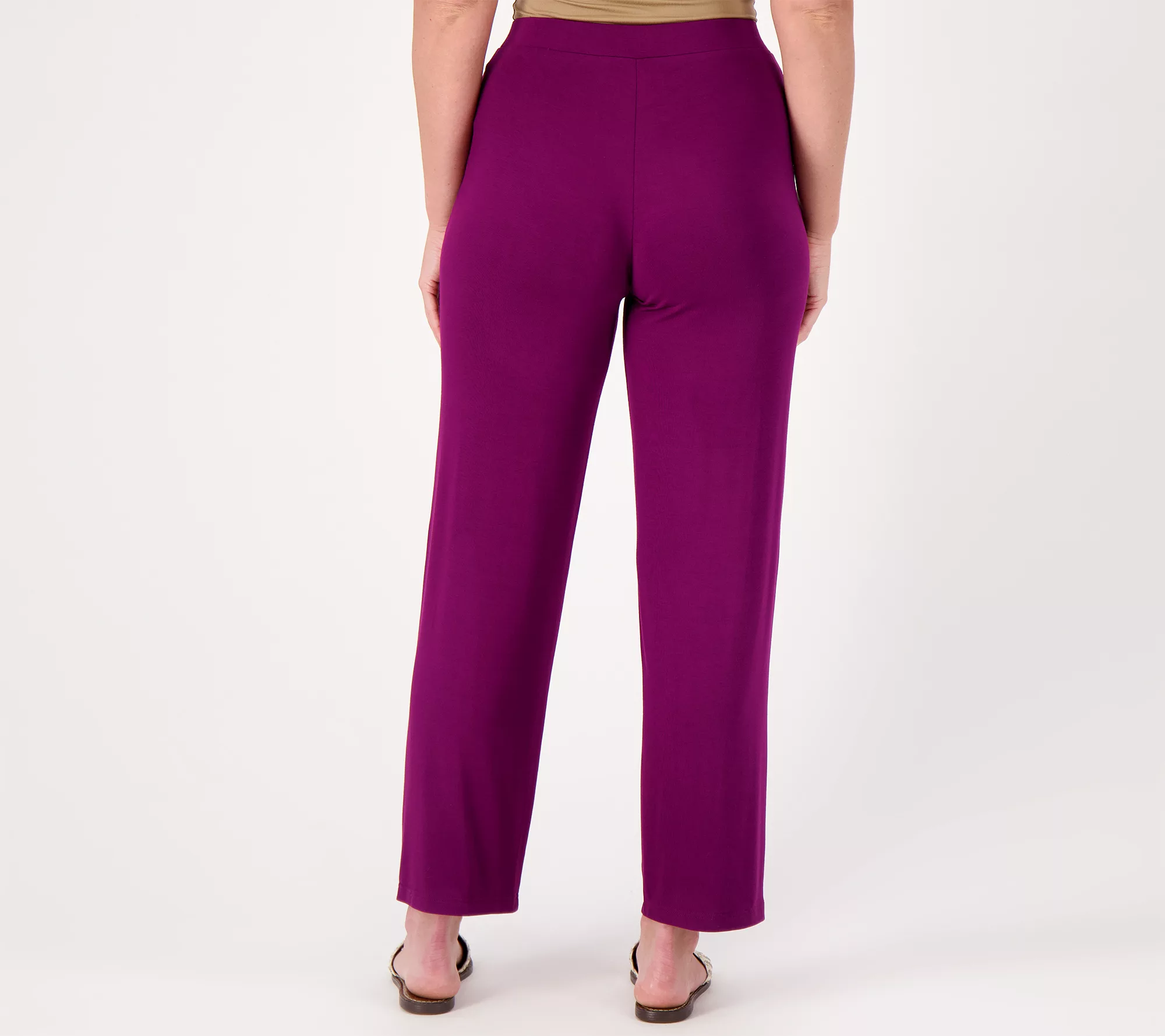 Susan Graver Lifestyle Petite Spa Knit Straight Leg Pants