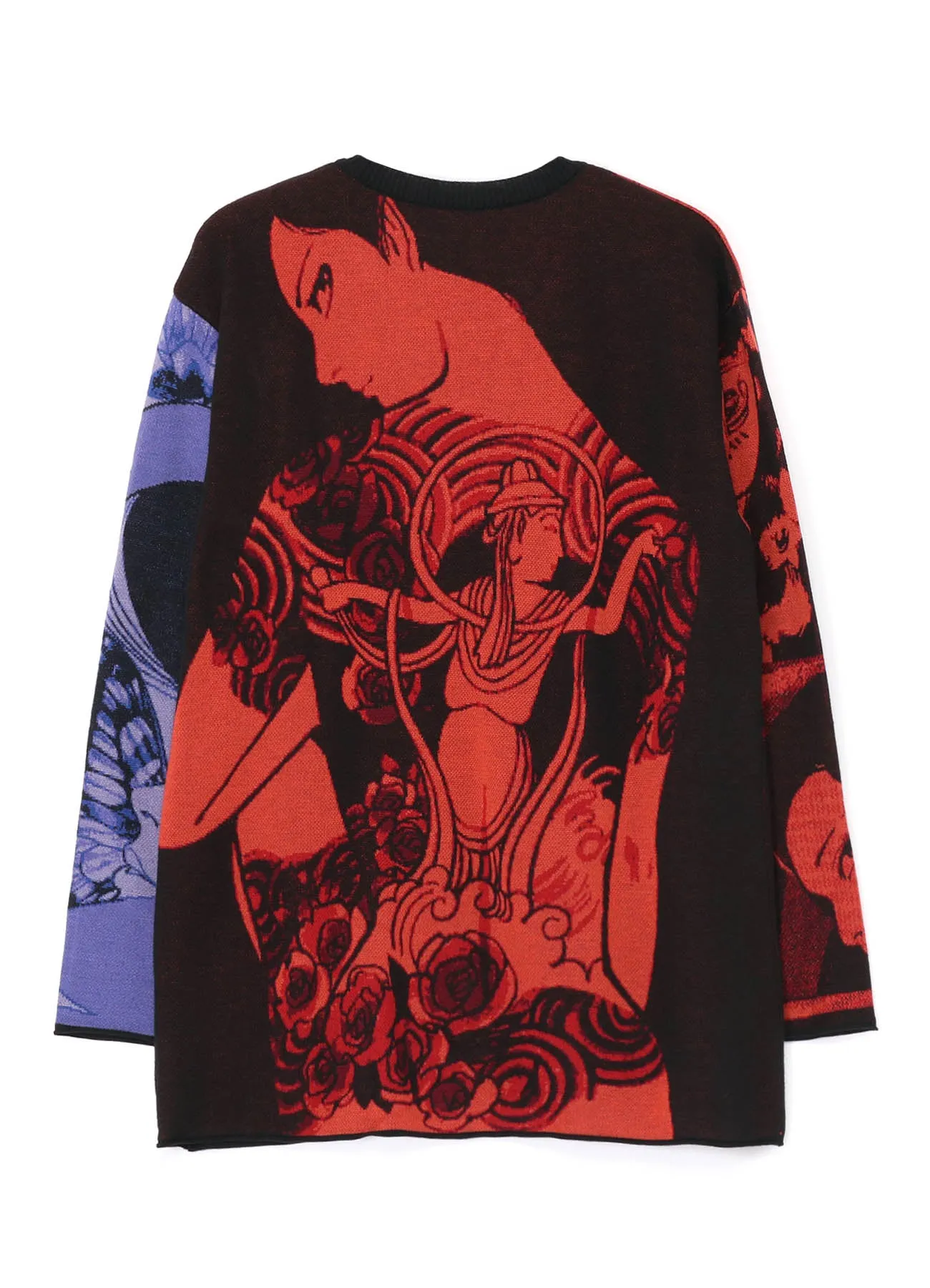 S'YTE x KAZUO KAMIMURA-OMNIBUS ILLUSTRATION-HAMEAUZE JACQUARD CREW NECK PULLOVER