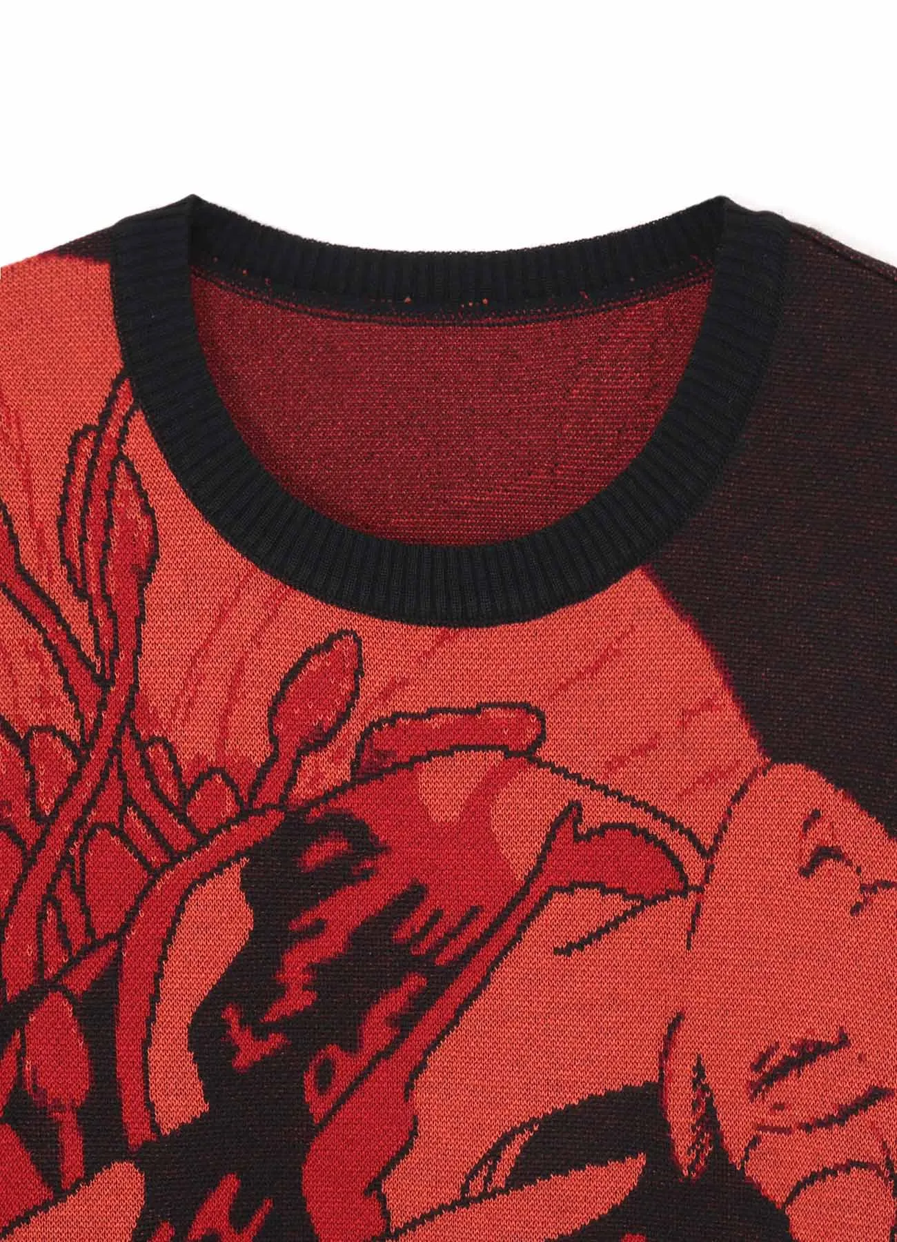 S'YTE x KAZUO KAMIMURA-OMNIBUS ILLUSTRATION-HAMEAUZE JACQUARD CREW NECK PULLOVER