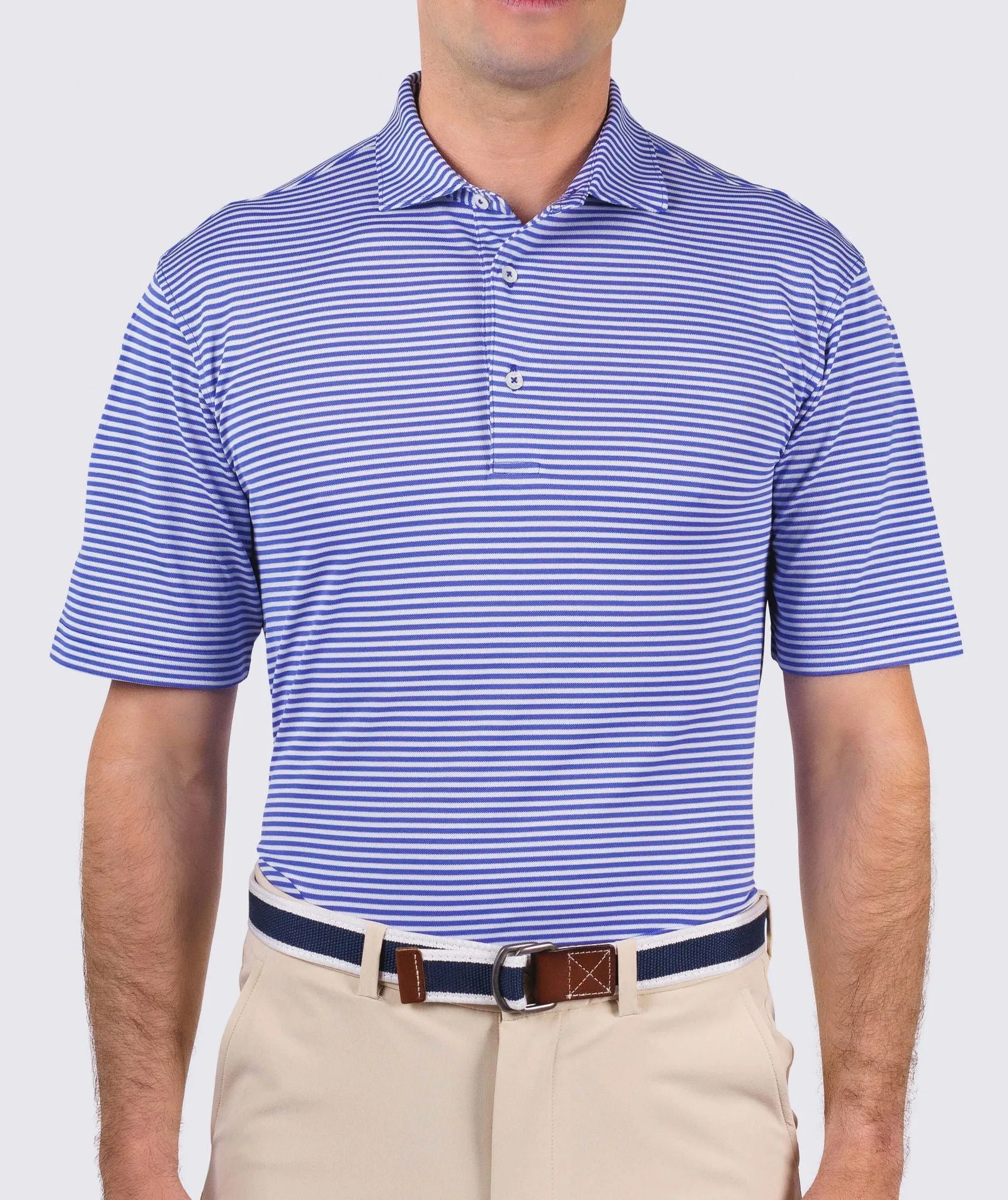 Tanner Stripe Performance Polo