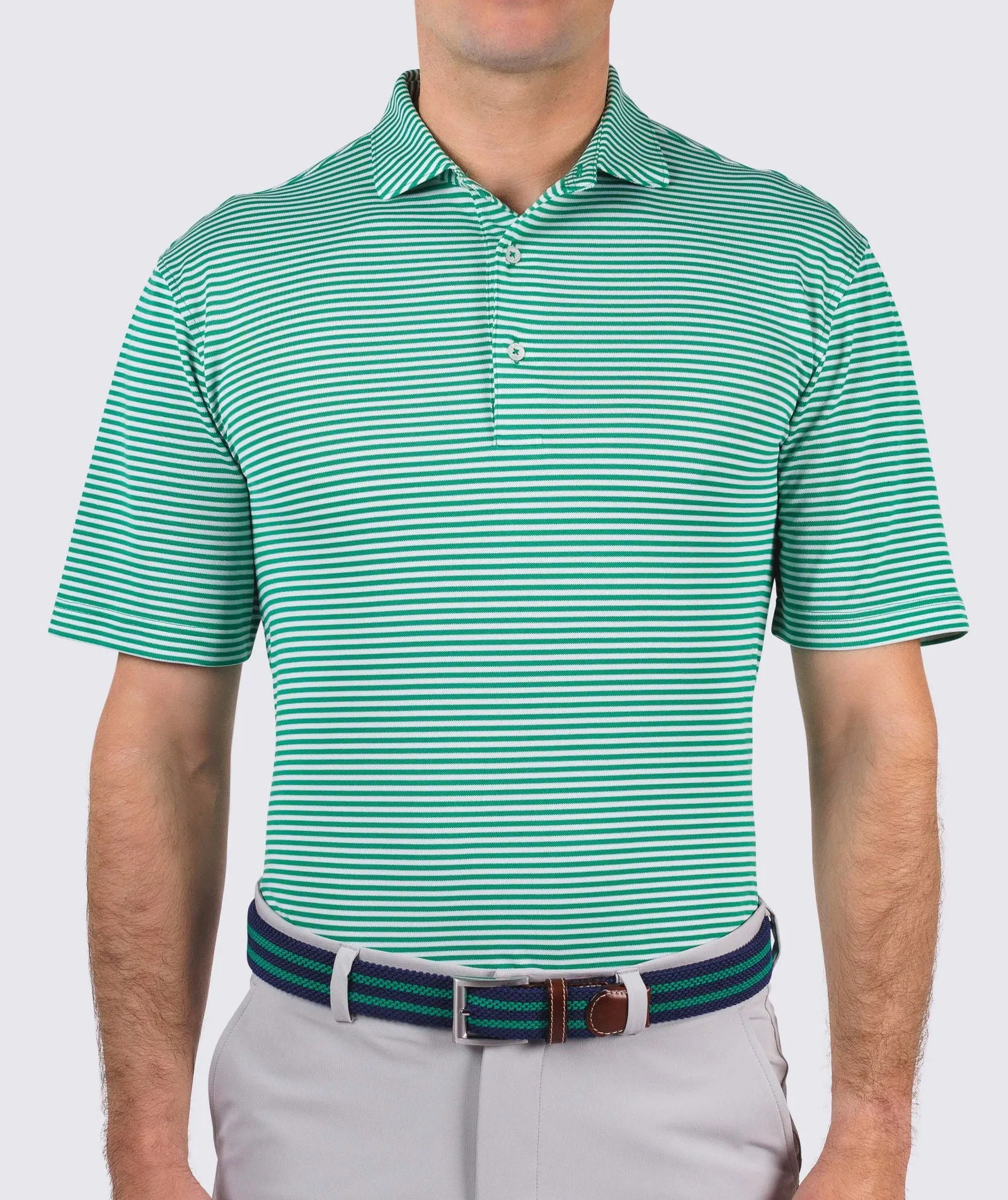 Tanner Stripe Performance Polo